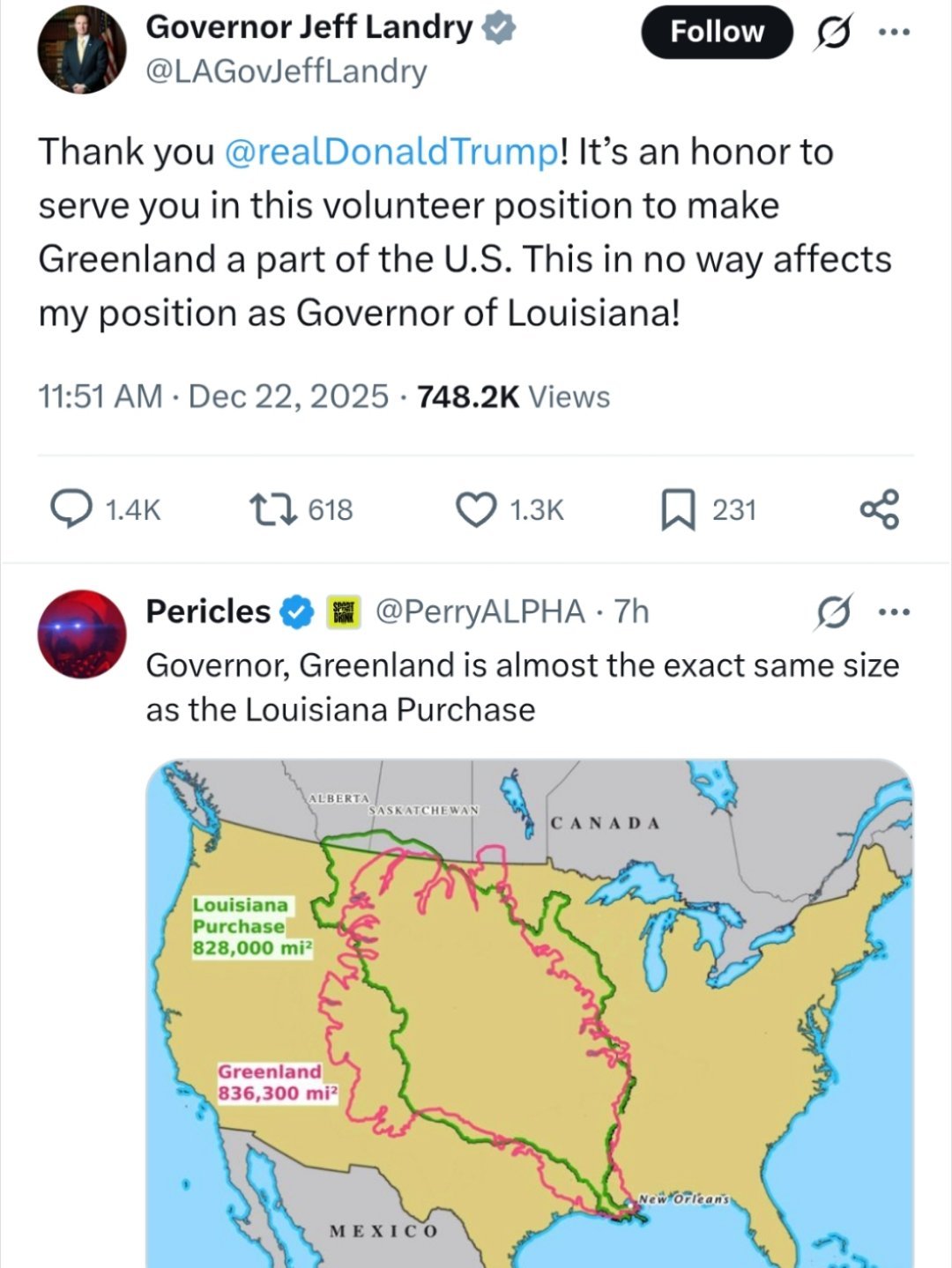 特朗普任命美国格陵兰岛特使¹ 一个远在美国南部，濒临墨西哥湾的路易斯安那州州长，