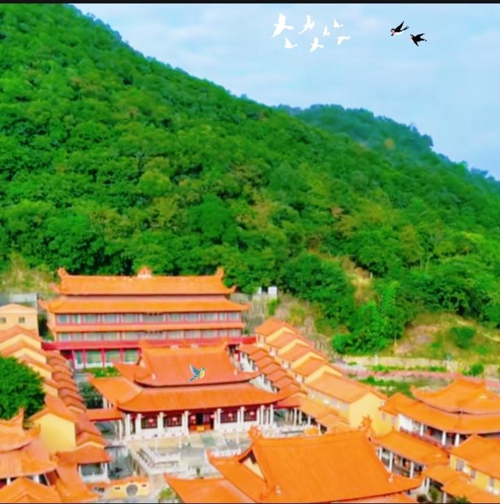下联：空山鸟语月为邻