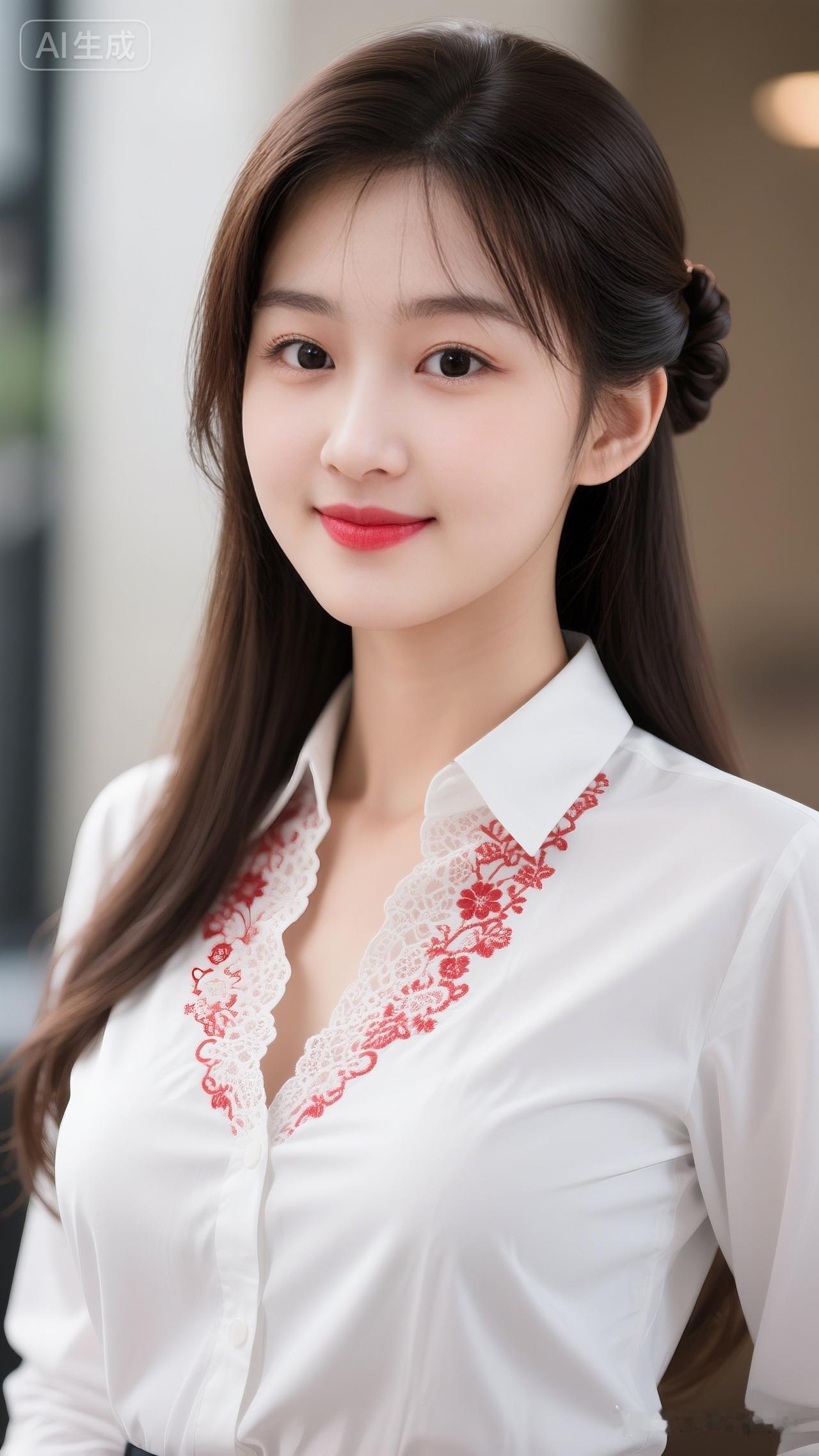 温柔甜美的白领穿搭，红唇与白衬衫的完美搭配，尽显优雅气质！💄✨