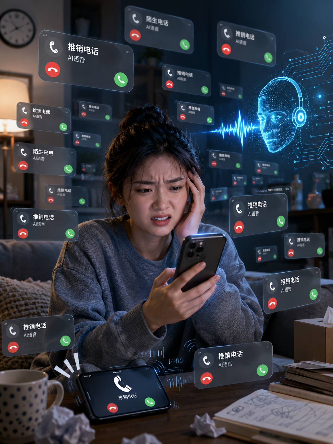 AI一天打上千通推销电话 而且最无语的是那种你接起来说喂它才开始播放录音的那种，