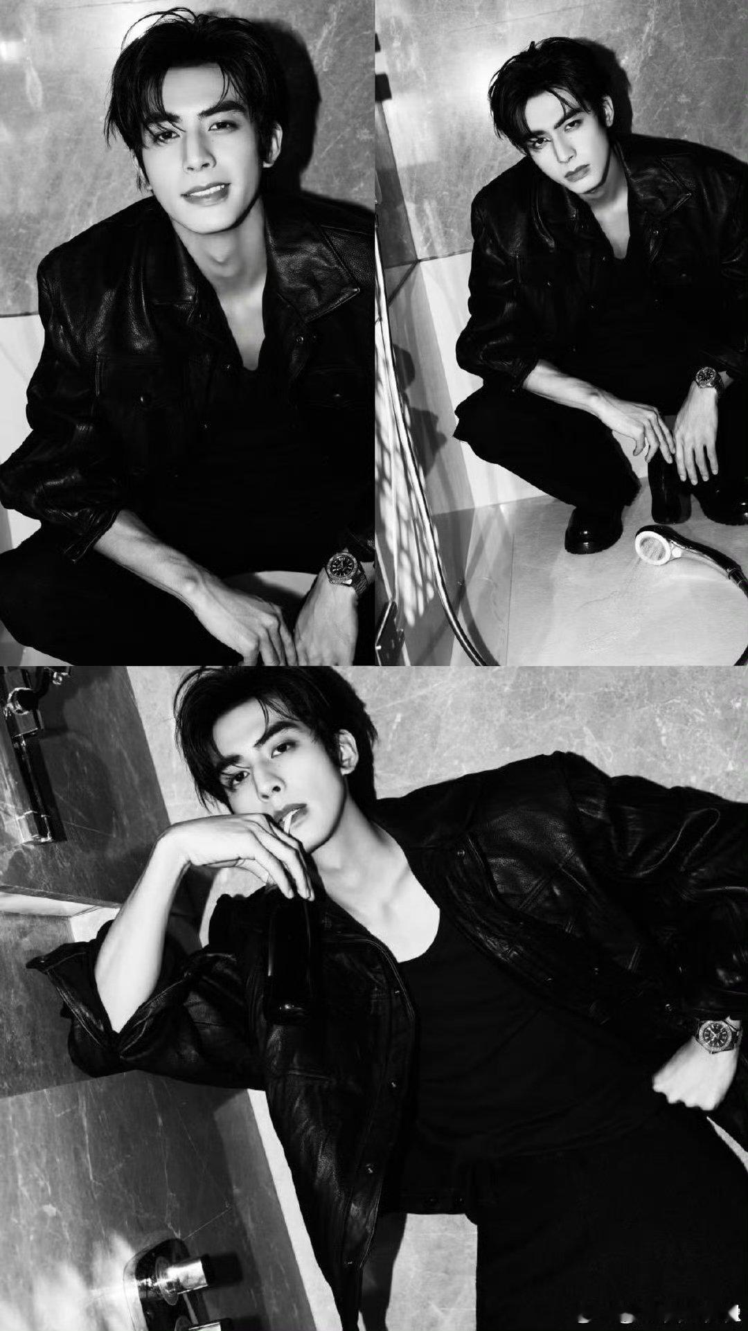 这居然是宋威龙的临场发挥 宋威龙这即兴大片也太绝了吧！黑皮夹克自带酷飒感，肩线自