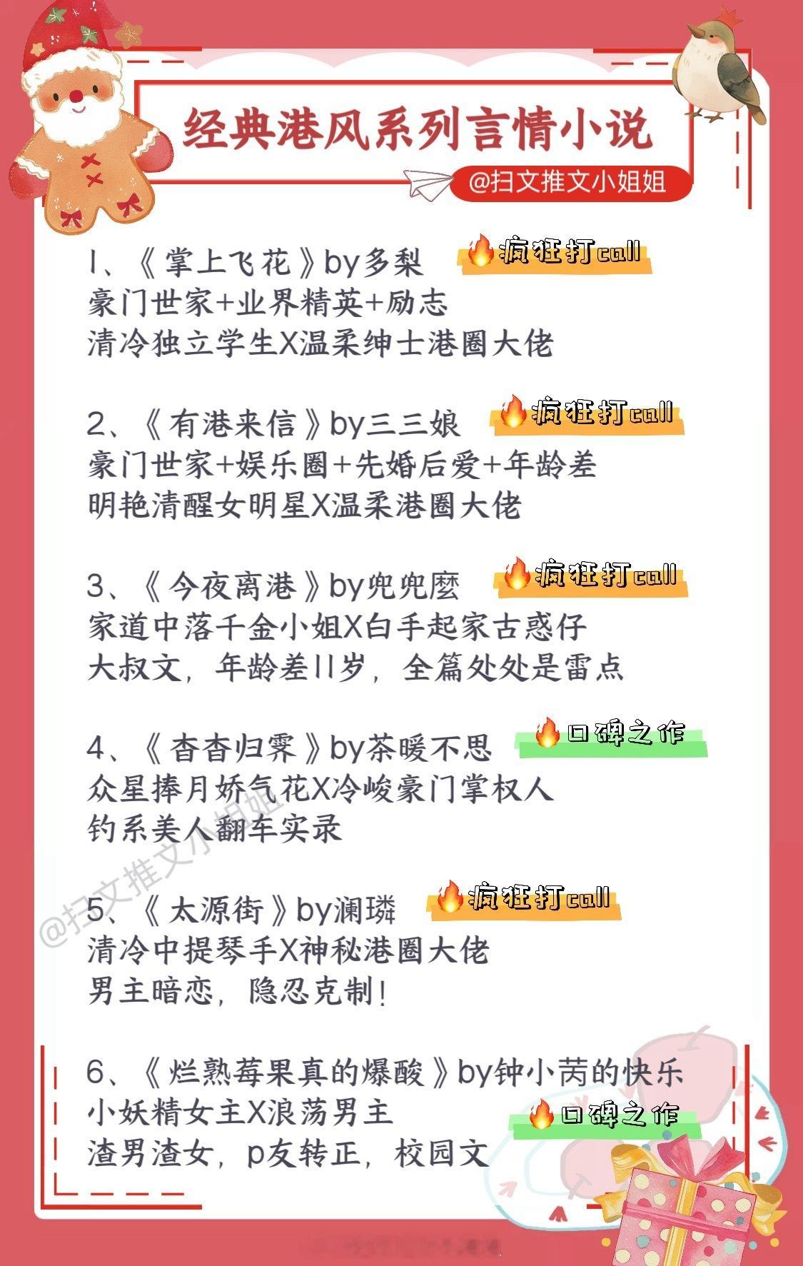 现在好看的港圈文学真的不多了，这期整理了一些巨好看巨经典的，故事都是发生在香港的