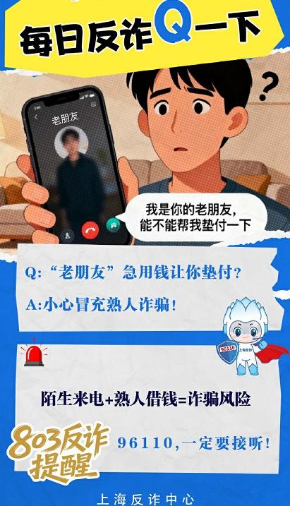 反诈提醒：陌生来电+熟人借钱=诈骗风险via：刑警803上海 法姐讲法