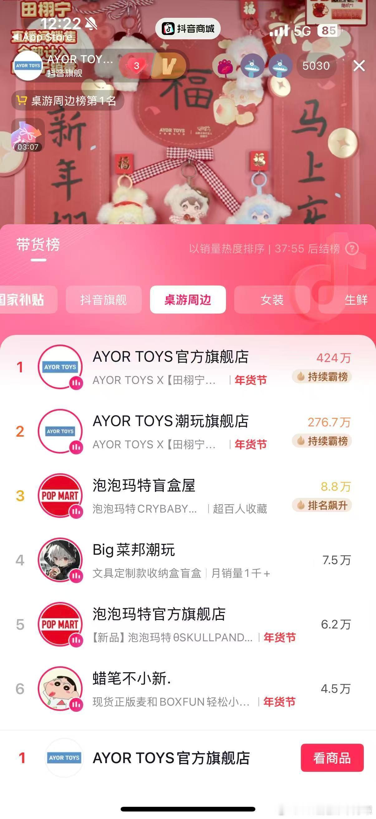 兔闪闪这个ip真是眼看着从小众潮玩被田栩宁奶起来了，现在新品开售排top1是日常