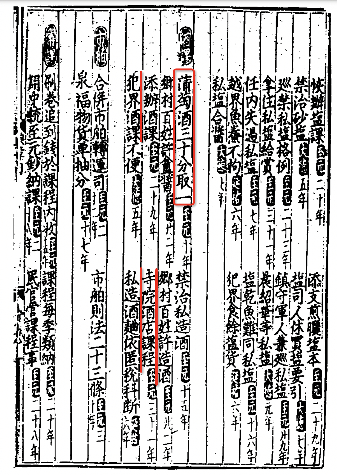 「元典章」里记录了当时征收酒税的条例，其中对葡萄酒征收 3.33‰ 的税，三十分