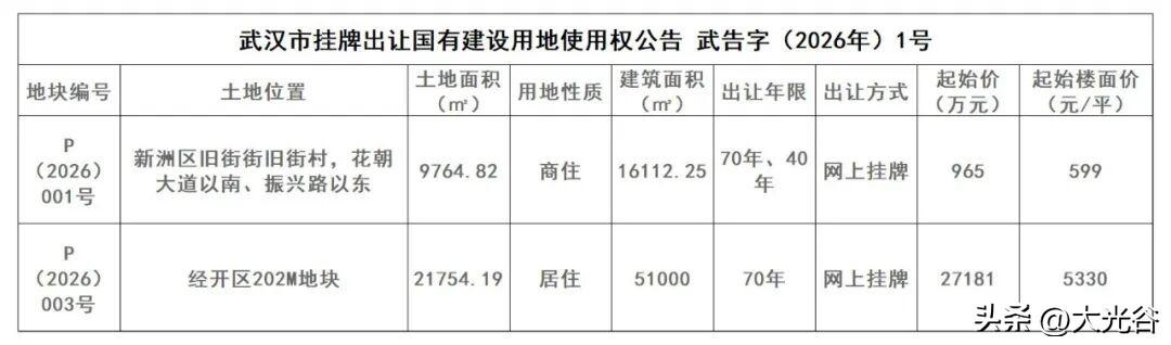 经开永旺旁一住宅用地挂牌！
1月23日，武汉市自然资源和城乡建设局决定以挂牌方式