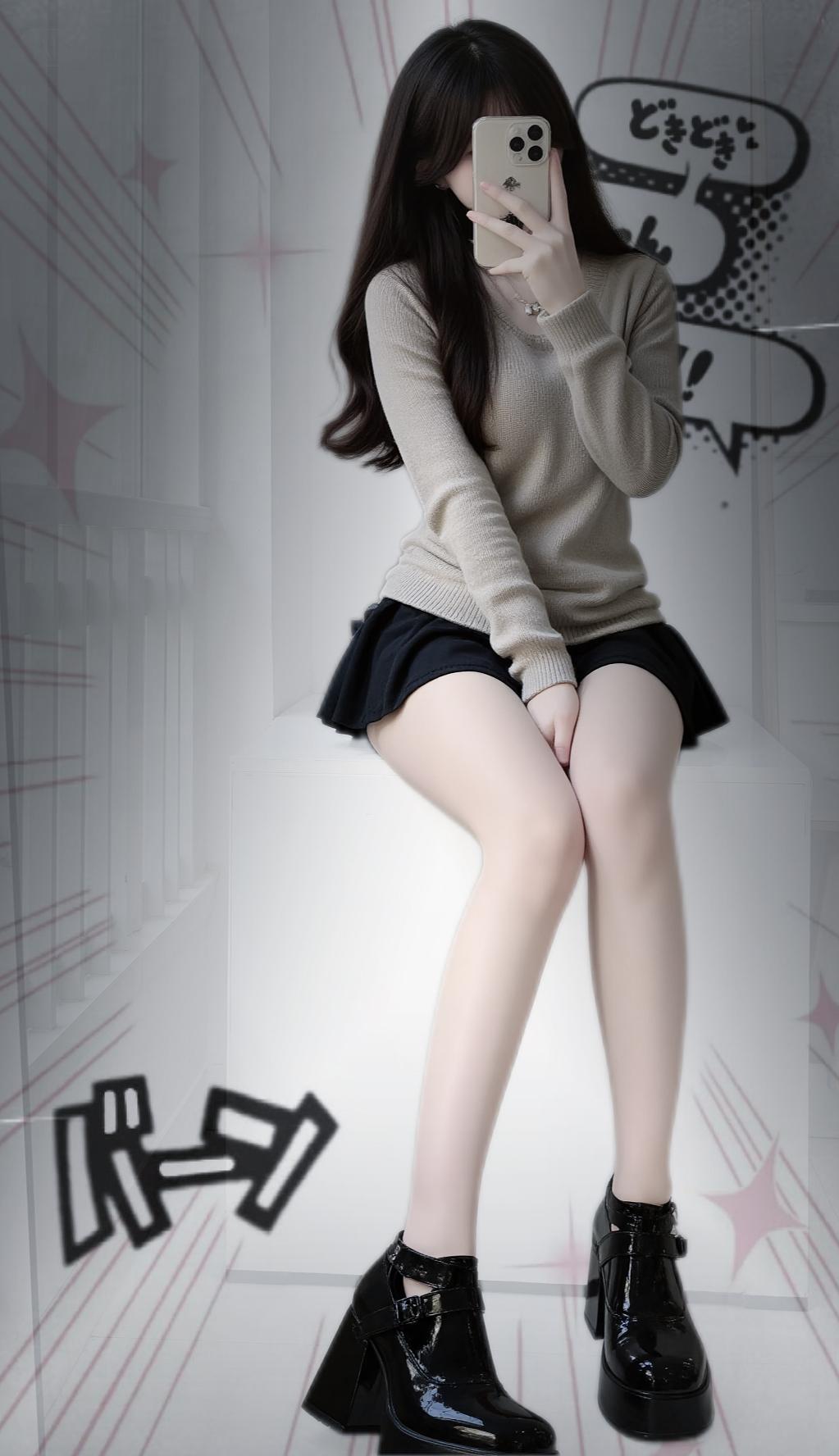 辣妹穿搭 控腿 漫画腿