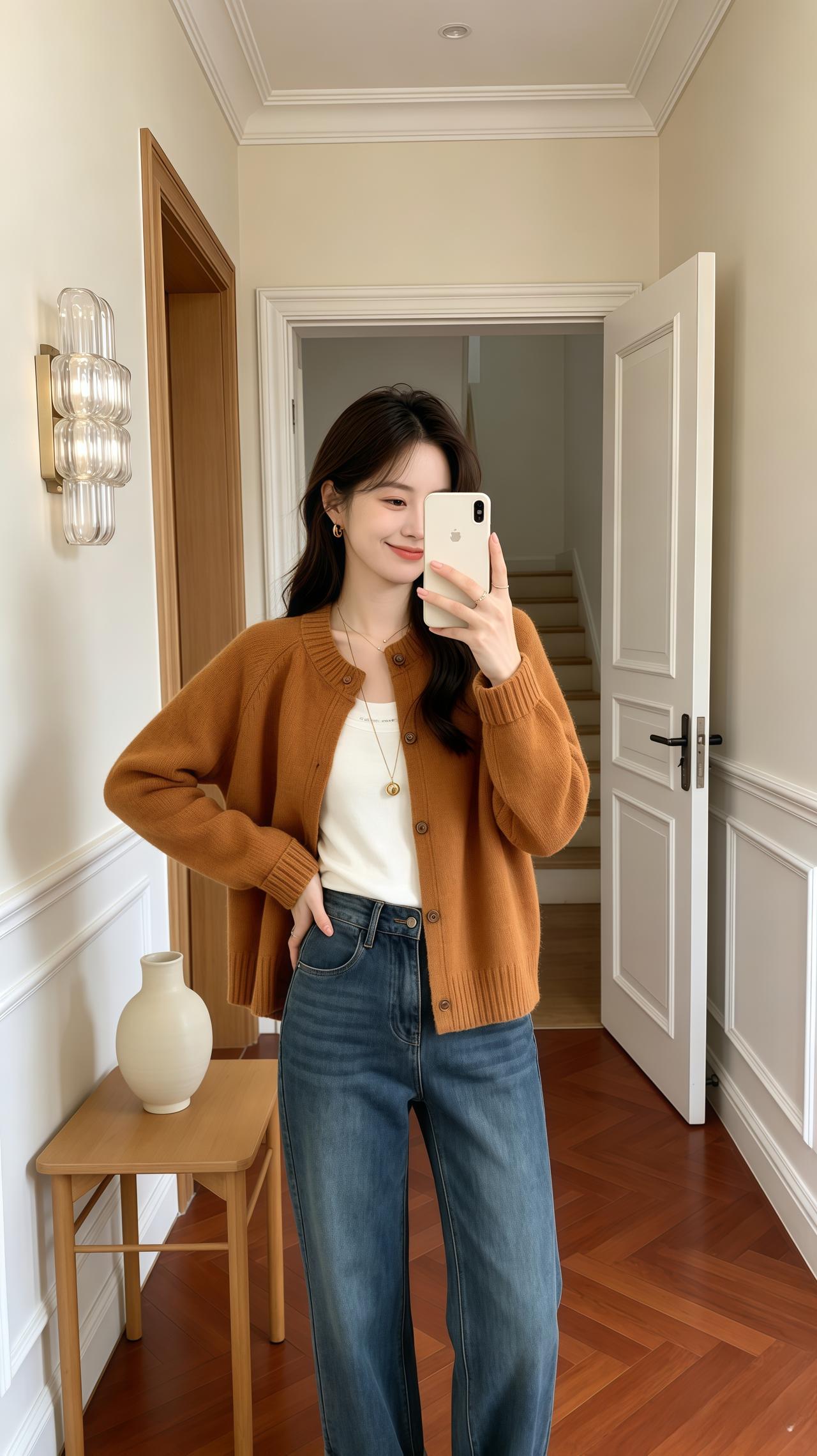 温柔风开衫穿搭 软糯小开衫 穿搭韩系穿搭今天穿什么