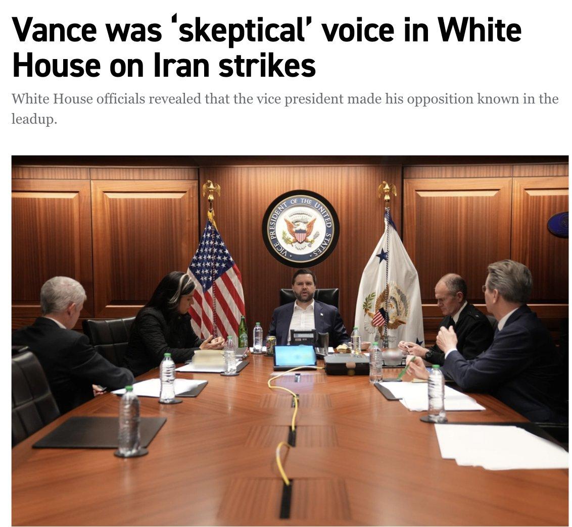 美国《政治报》：在特朗普发动军事行动之前，副总统万斯曾私下反对美国对伊朗发动袭击