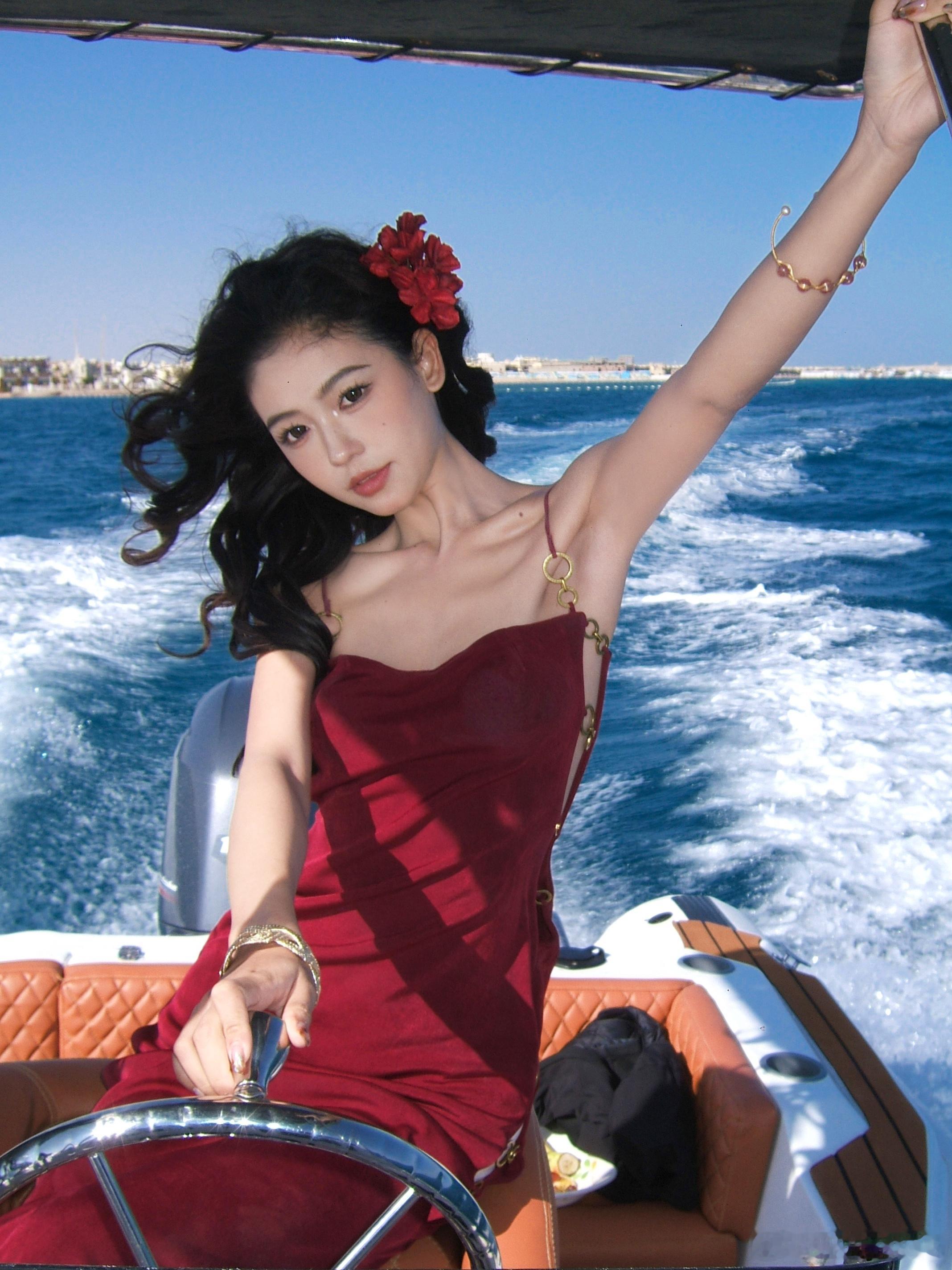 海上红玫瑰埃及红海的尾波 