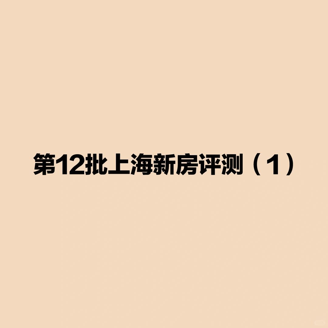 第十二批次上海千万+新房评测
