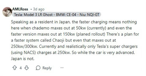 刷到一个日本人科普为什么日本电动车普及这么慢，原因是充电体系有点“老”。目前日本