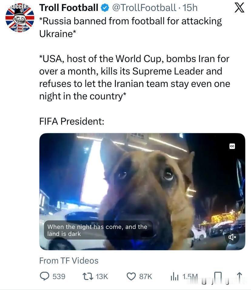 🇺🇸🔘🇮🇷双重标准正在上演

美国攻击伊朗时安然无事，俄罗斯却因攻击乌