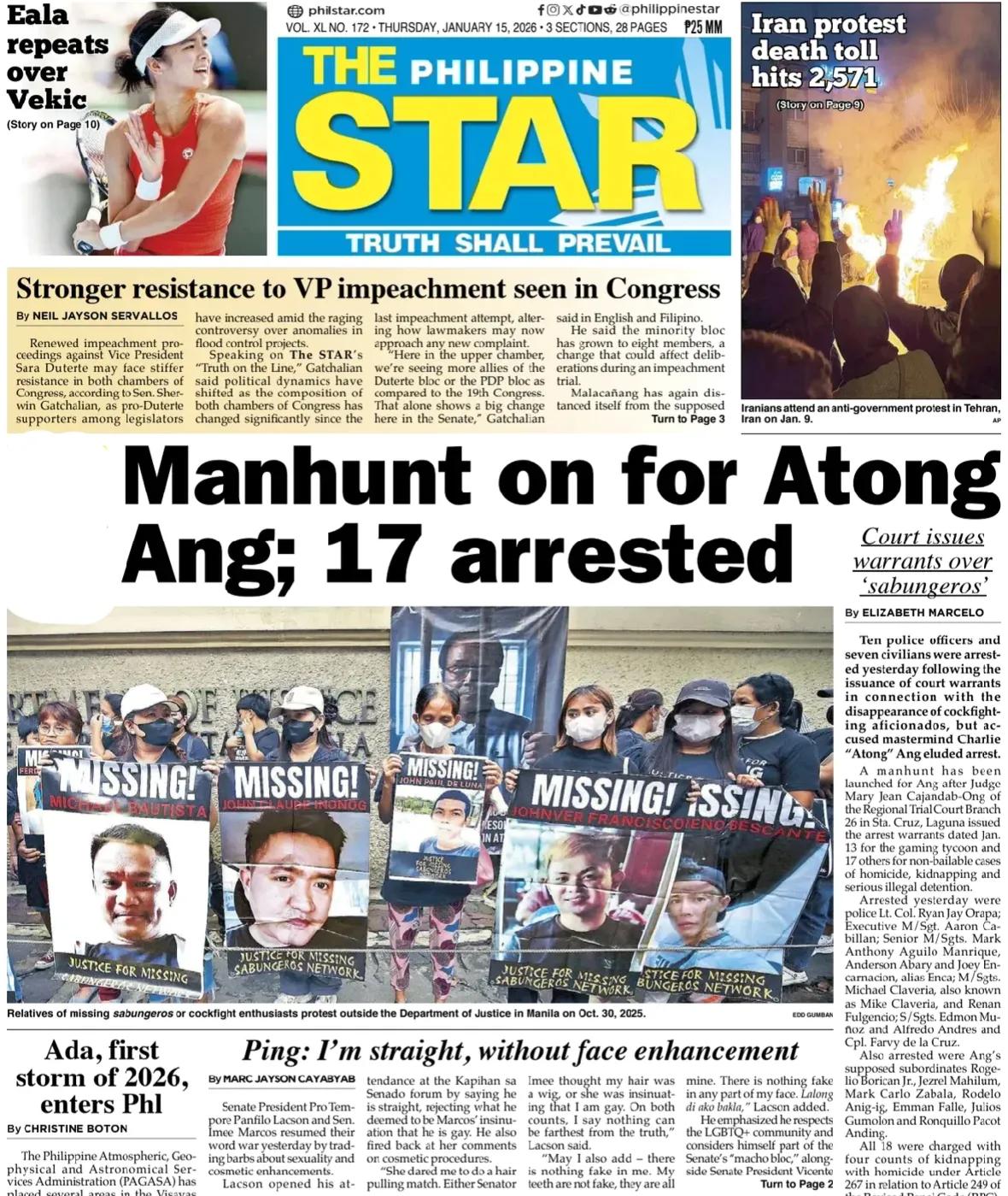 在菲律宾警察参与谋杀，绑架等等刑事案件层出不穷。
《菲律宾星报》头版报道称，菲律