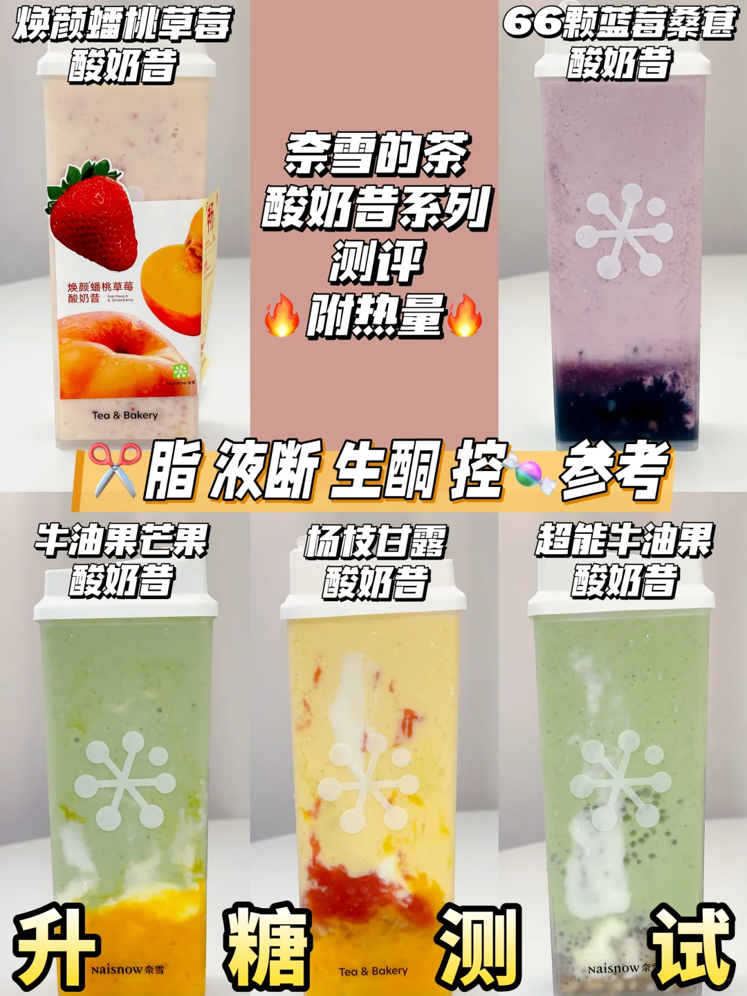低糖友好❗奈雪酸奶昔系列升糖测试🔥