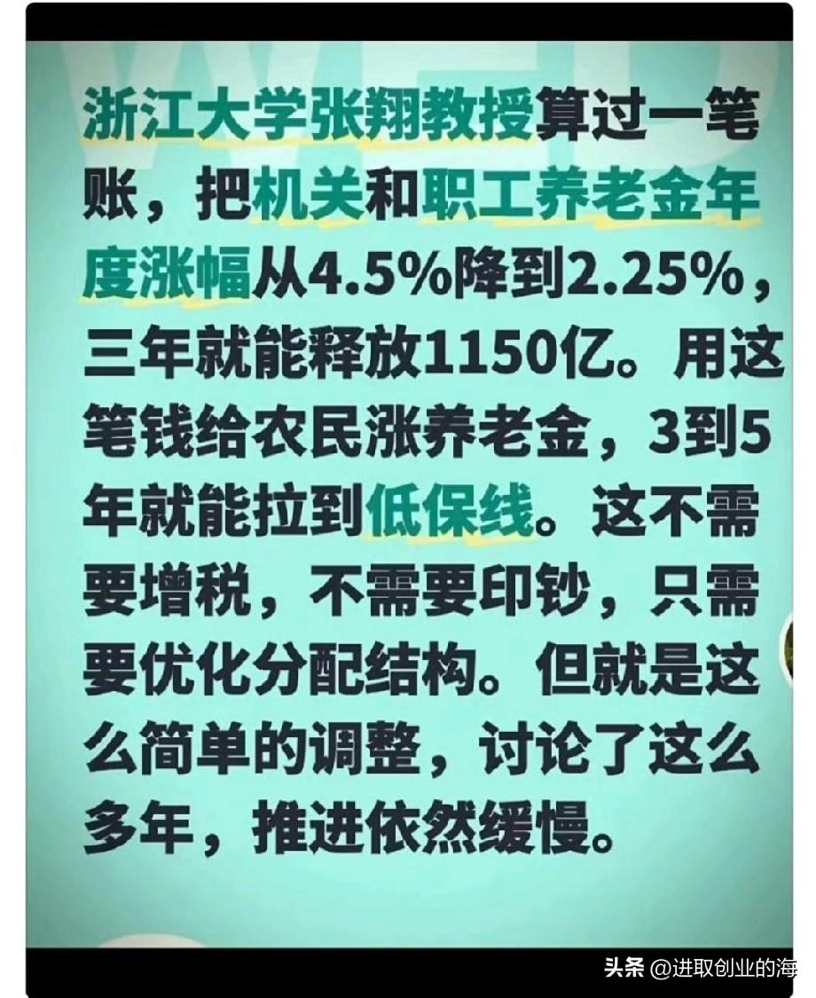 提高农民养老金待遇这一话题频繁登上热搜。
对于此事，有反对之声，也有赞成之见。