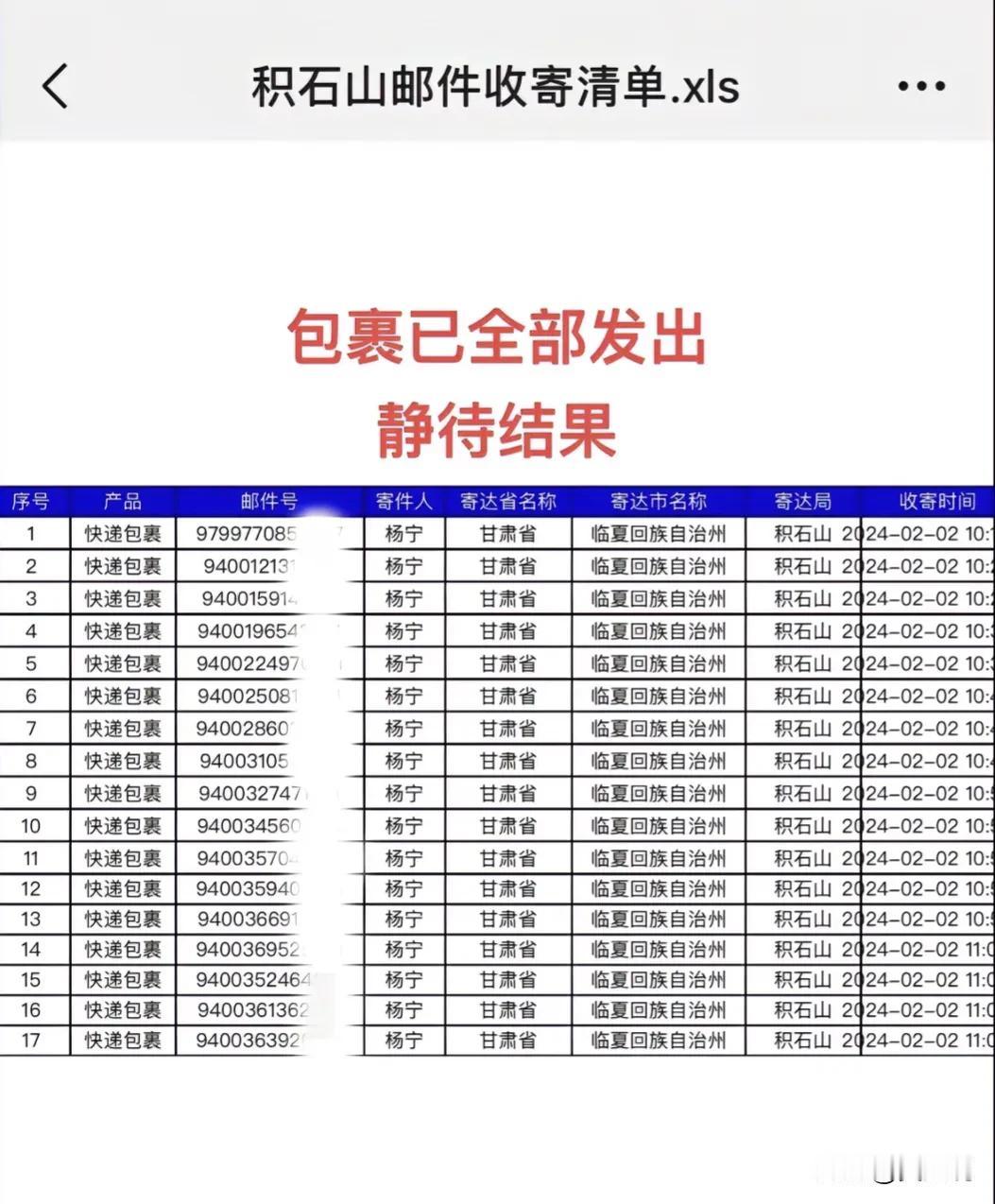 女子捐灾区400件羽绒服和400件毛衣，价值十多万元的物资，被邮政弄丢后，历经一