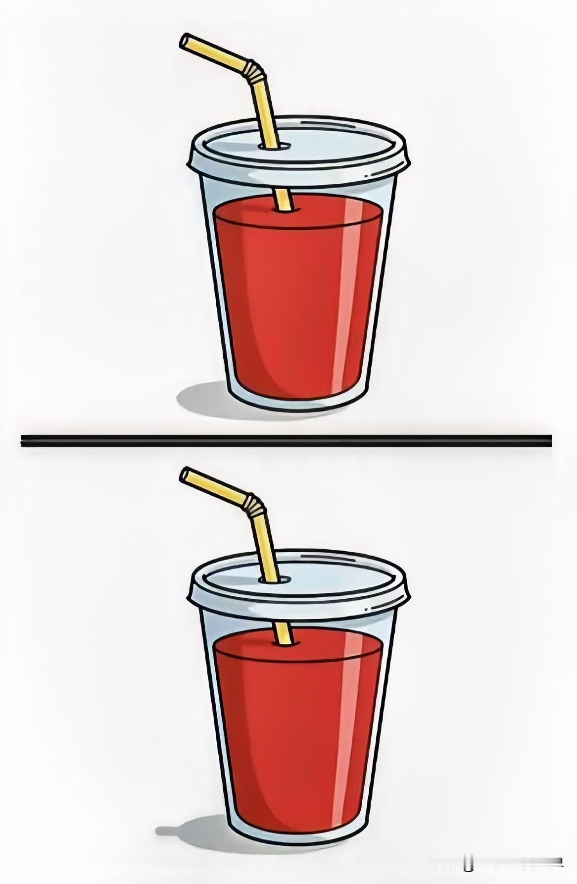 红饮映日光，杯中影自长
考眼力 一秒找出一处不同[灵光一闪]