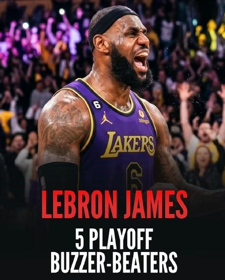 季后赛压哨绝杀次数：
1、詹姆斯——5次
2、乔丹——3次
3、利拉德——2次