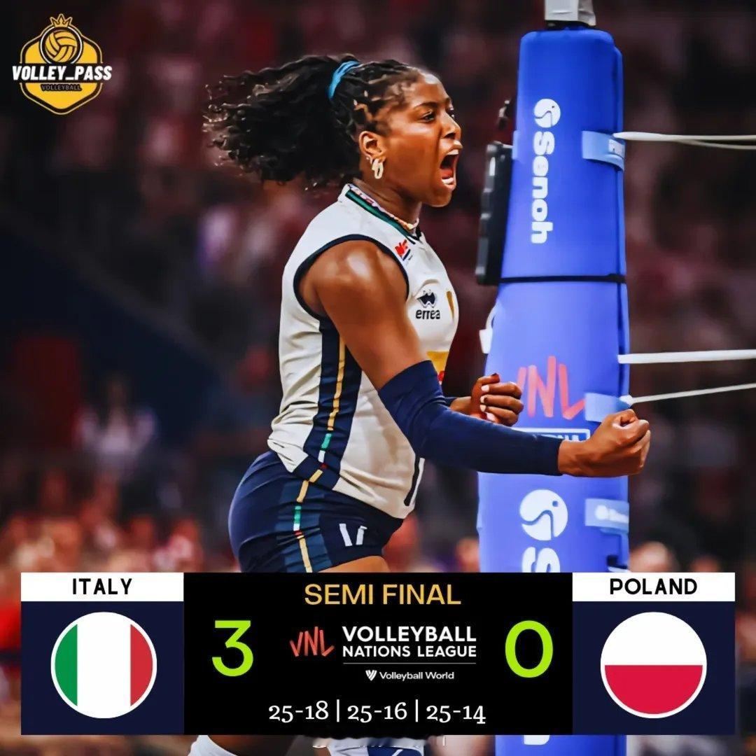 女排[超话]2025世界女排联赛 意大利🇮🇹女排3-0波兰🇵🇱女排 ​​