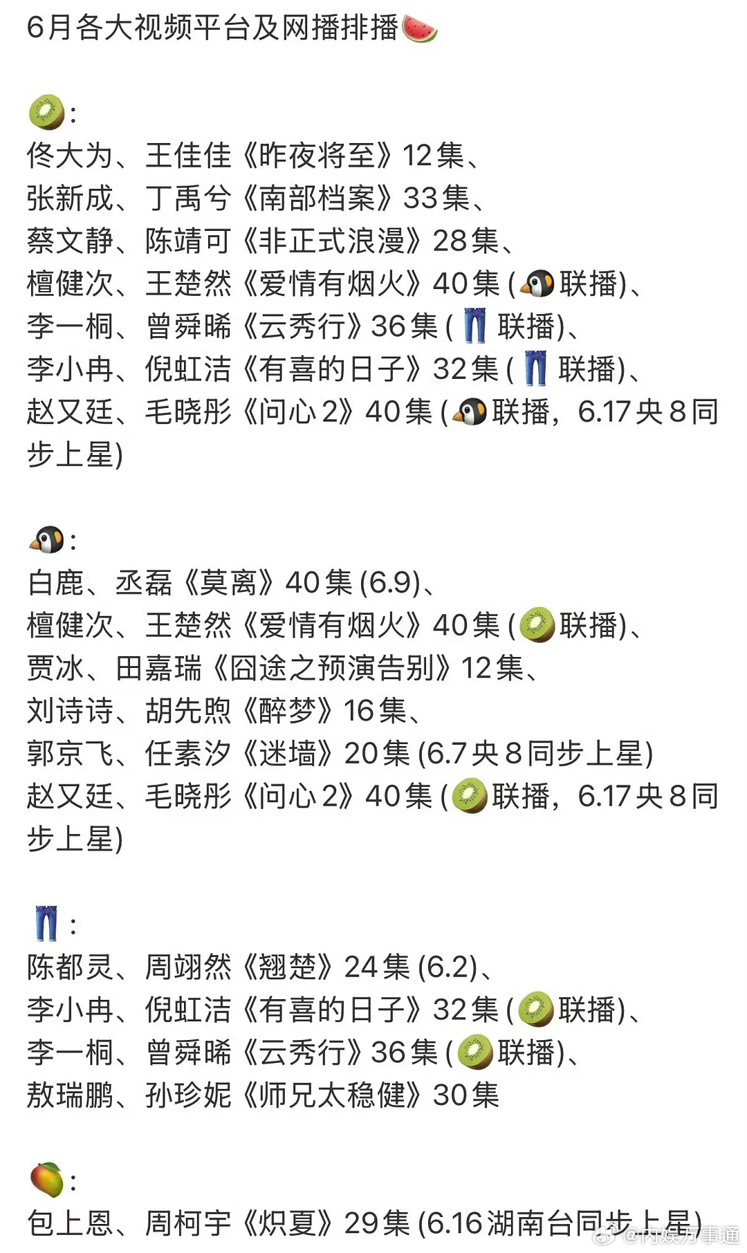 6月各平台排播，要播好多剧啊！大家最期待哪一部？ 