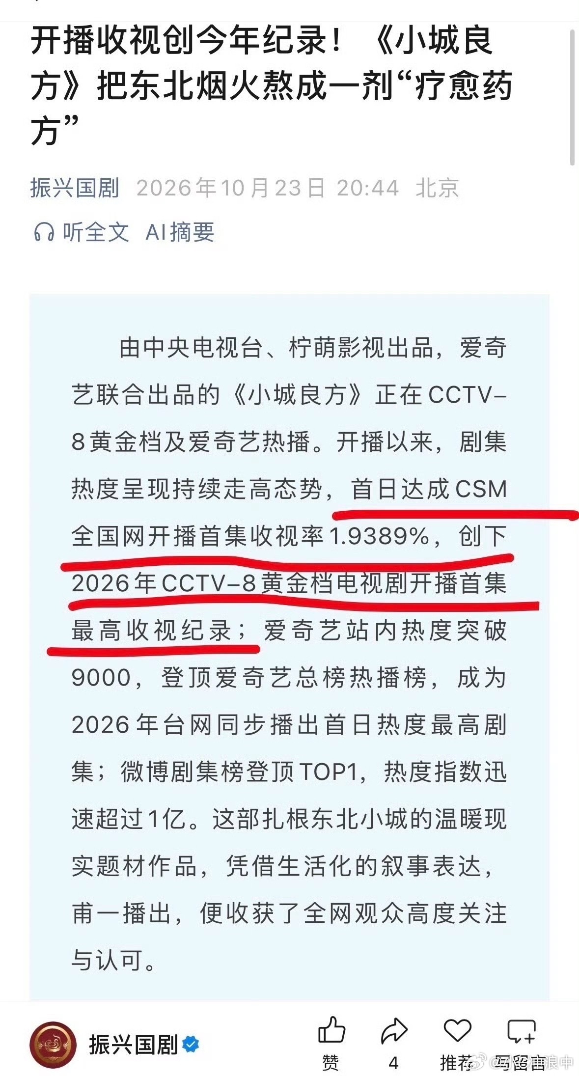 小城良方首播收视创新高小城良方 好看 报🎺《小城良方》又进2新品牌，目前累计1