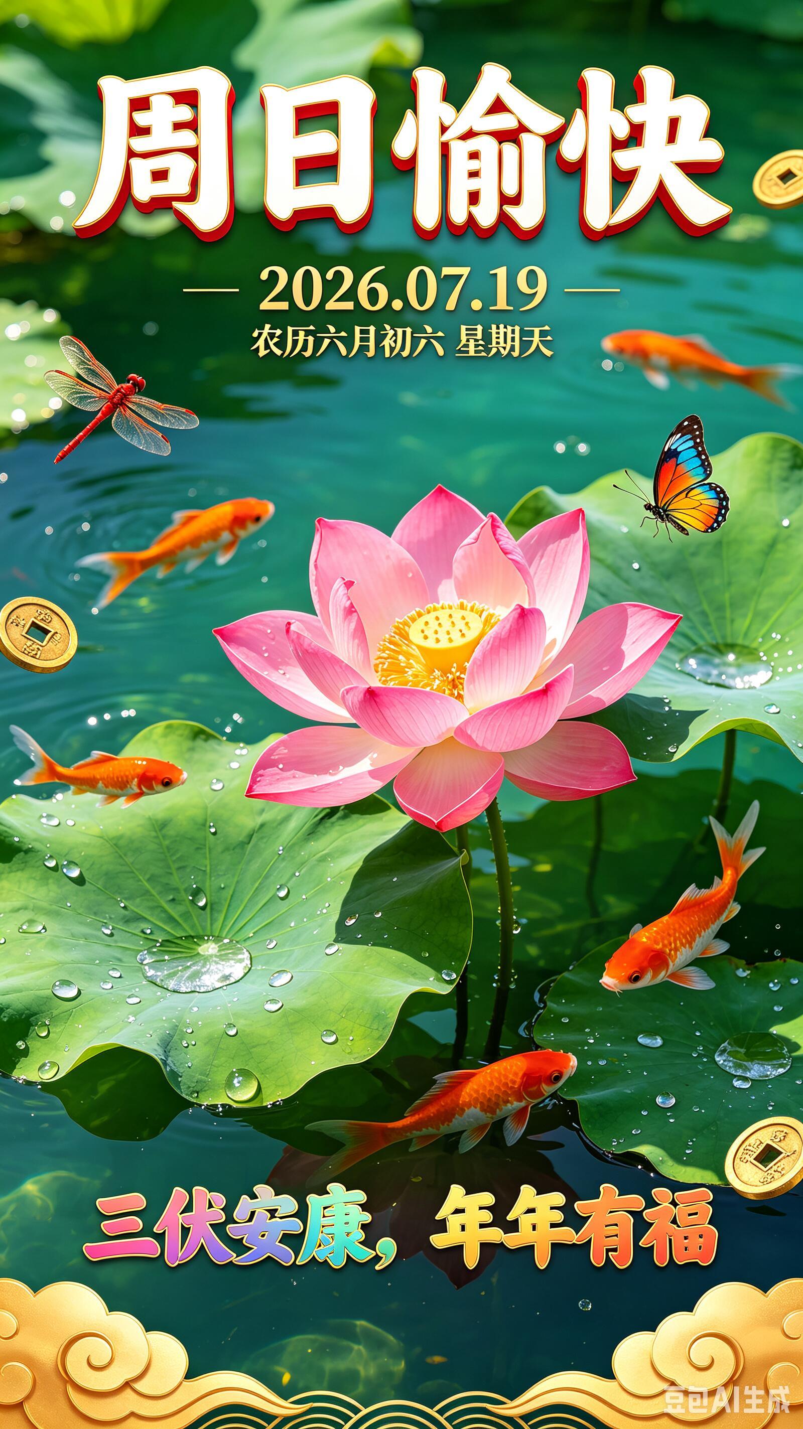 2026.7.19周日早安祝福图片海报壁纸拿图吱一声噢～ 