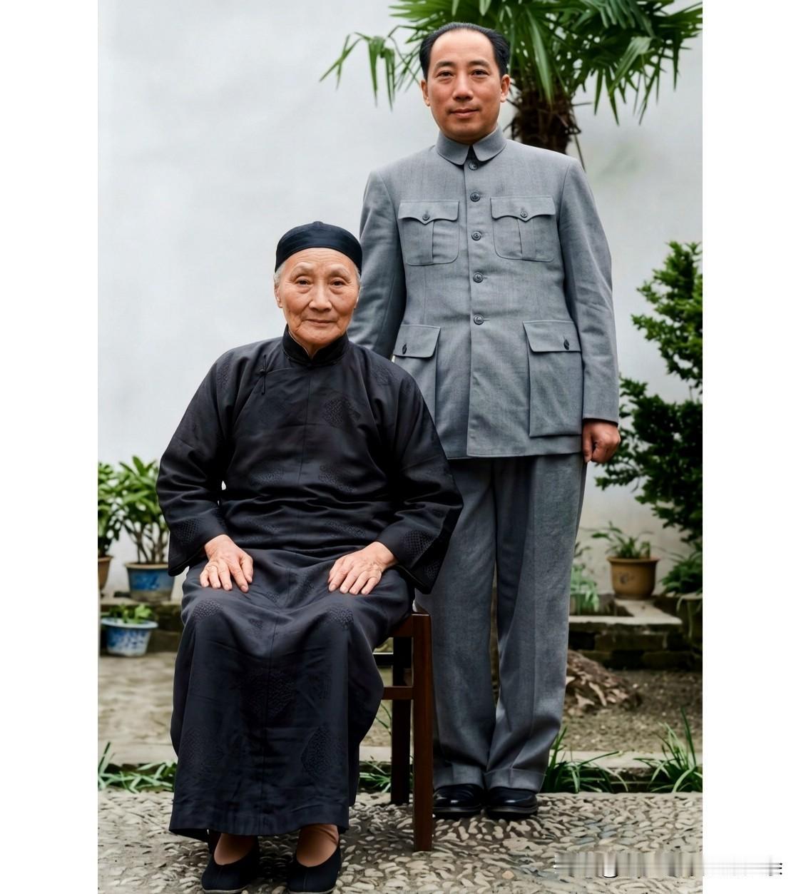 上世纪四十年代，在重庆的军统副局长戴笠与他的母亲蓝月喜。大伙儿都好好的瞧一下吧！