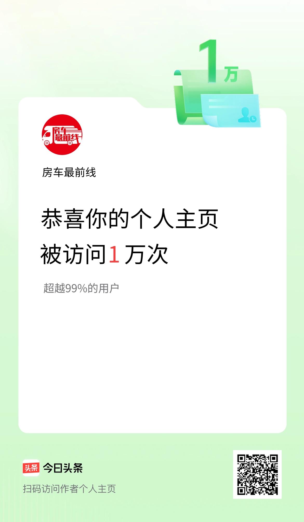 我在头条个人主页获得1万访问