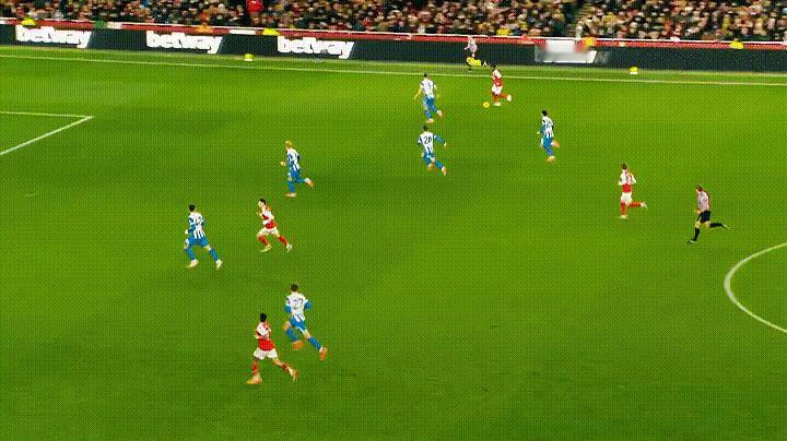 马丁内利门前抢点这下可惜了阿森纳vs布莱顿 英超联赛 阿森纳