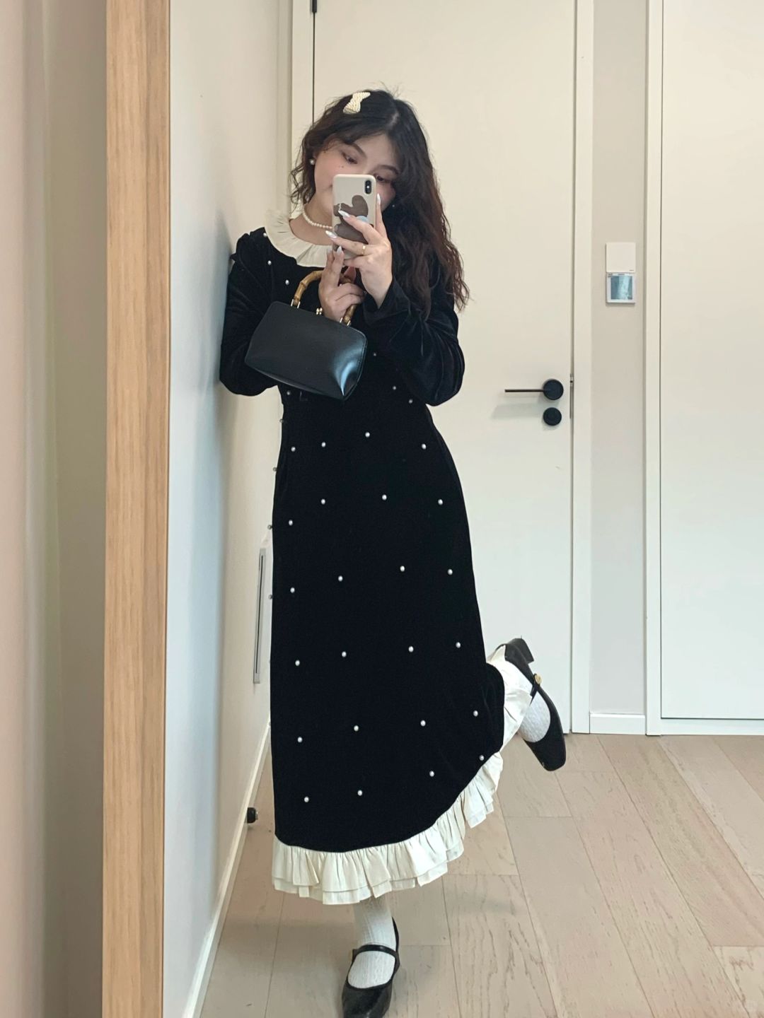 🖤｜丝绒小黑裙 显瘦又法式～
