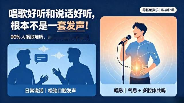 终于懂了！唱歌和说话声音不一样，不是嗓子差，是发声方式错了