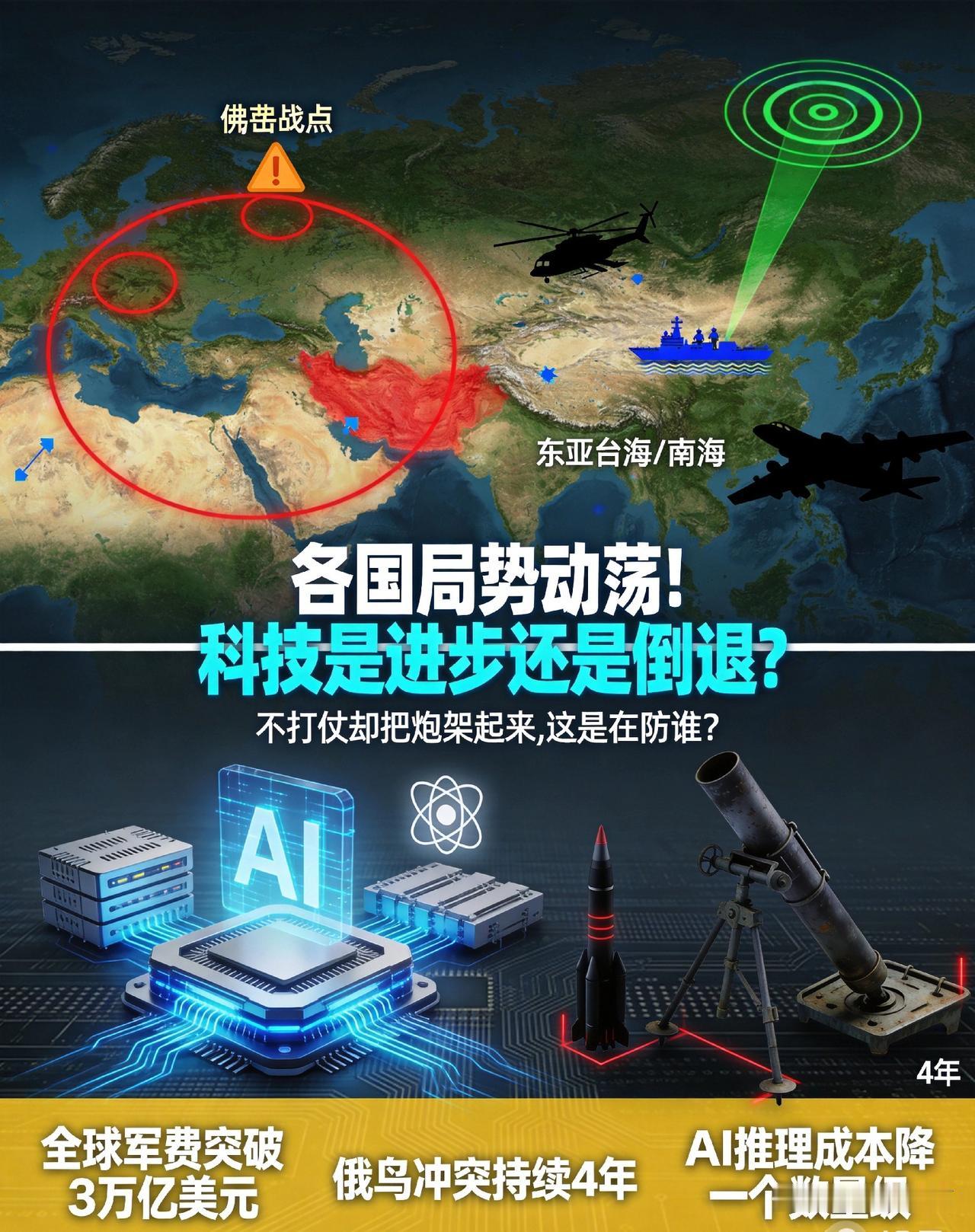 各国局势动荡！科技是进不了还是倒退了呢？不打仗却把炮架起来，这是在防谁呢！

说