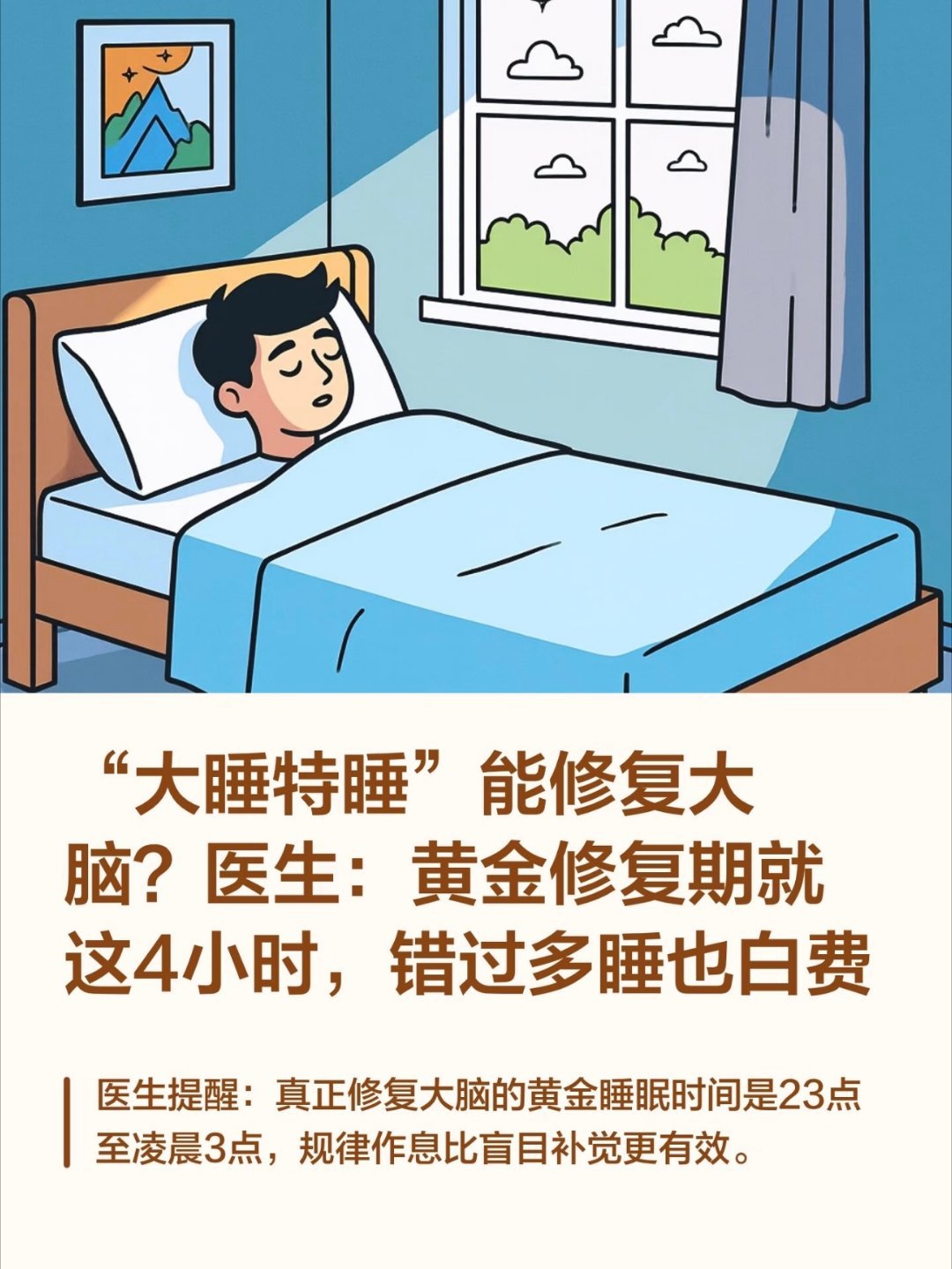 医生辟谣大睡特睡能修复大脑长期大睡特睡可能伤害大脑固定作息，周末作息波动不要超过