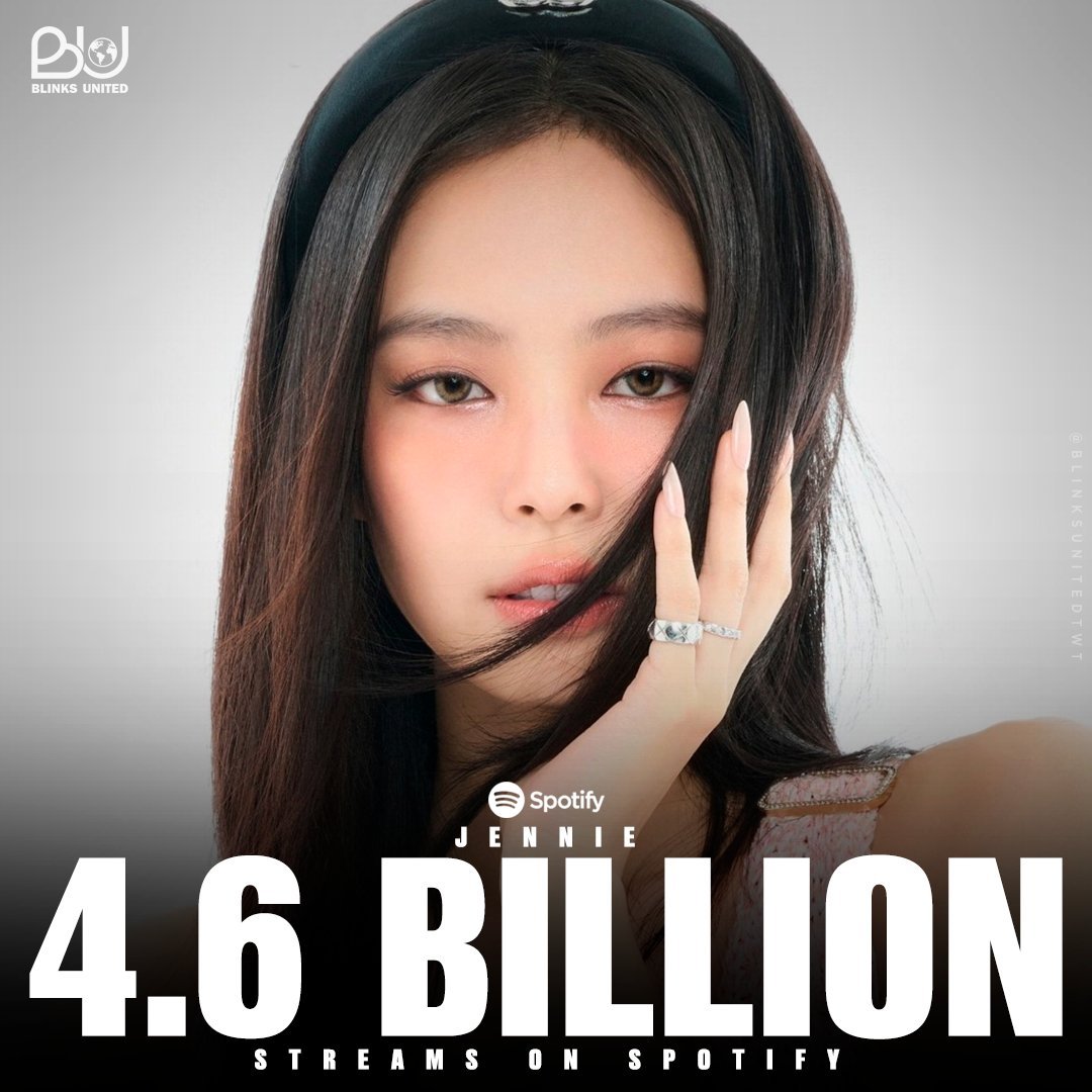JENNIE[超话]Spotify总流媒突破4️⃣6️⃣亿成为历史第1️⃣且唯1