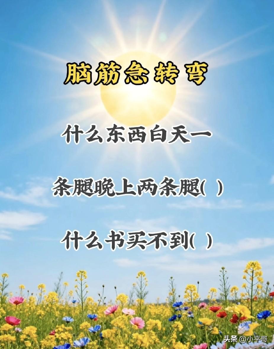脑筋急转弯：什么东西白天一条腿，晚上两条腿