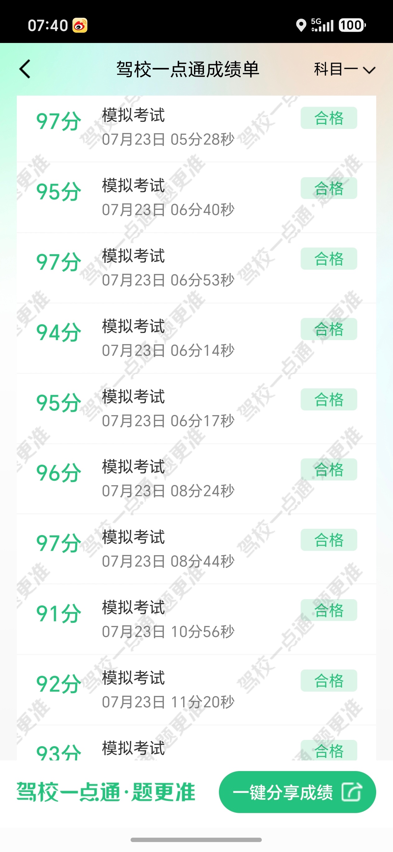 8点考科一好紧张 