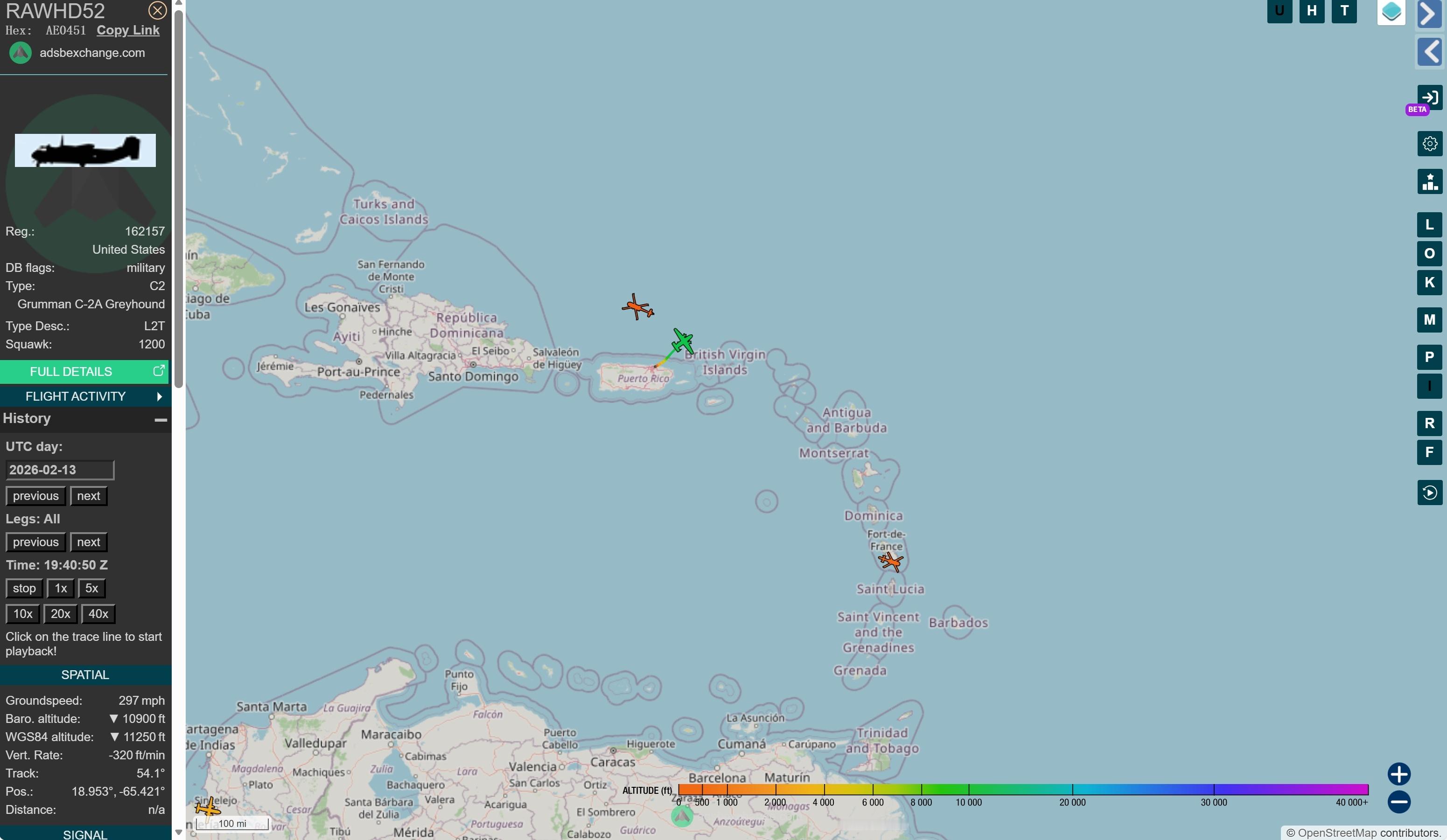 福特号已离开加勒比海——C-2A“灰狗”舰载运输机的飞行活动显示，2月14号，美