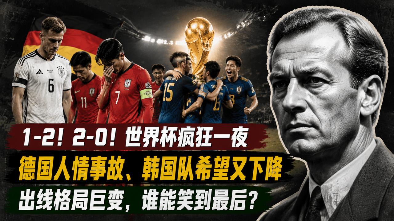 1-2！2-0！世界杯疯狂一夜，德国人情事故、韩国队希望又下降
E组凌晨四点同时
