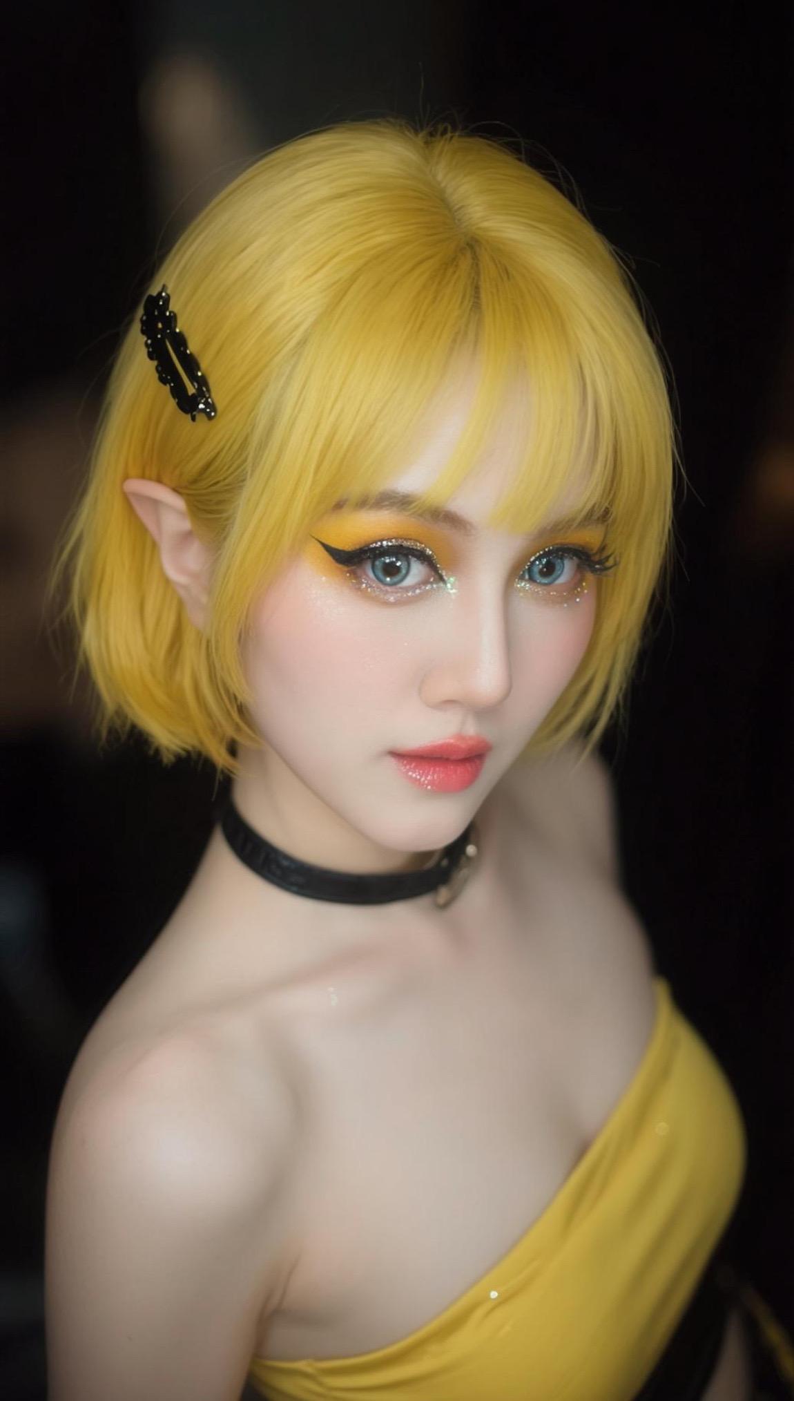 我还挺喜欢这个造型。 黄发酷感照