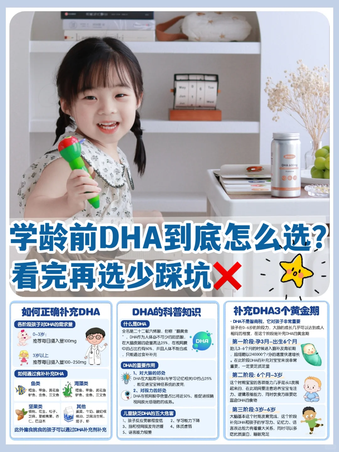 学龄儿童DHA到底怎么选，看完再选少踩坑❌