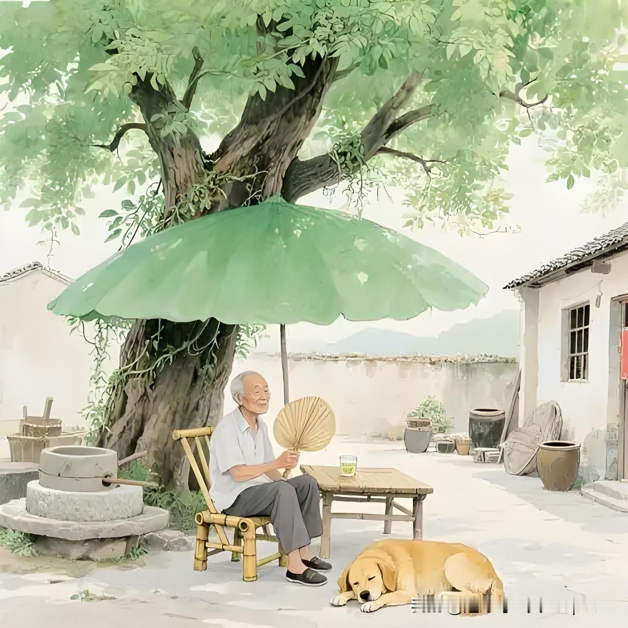 《夏日》
——唐・韩偓
庭树新阴叶未成，
玉阶人静一蝉声。
相风不动乌龙睡，
时