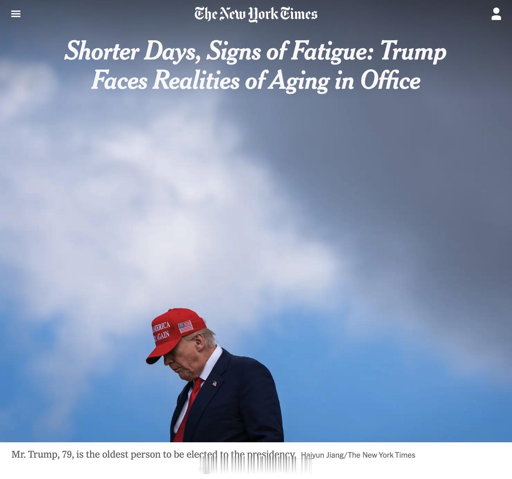 <纽约时报>十分关注总统的身体健康，根据系统性研究后得出结论，和8年前第一任期相