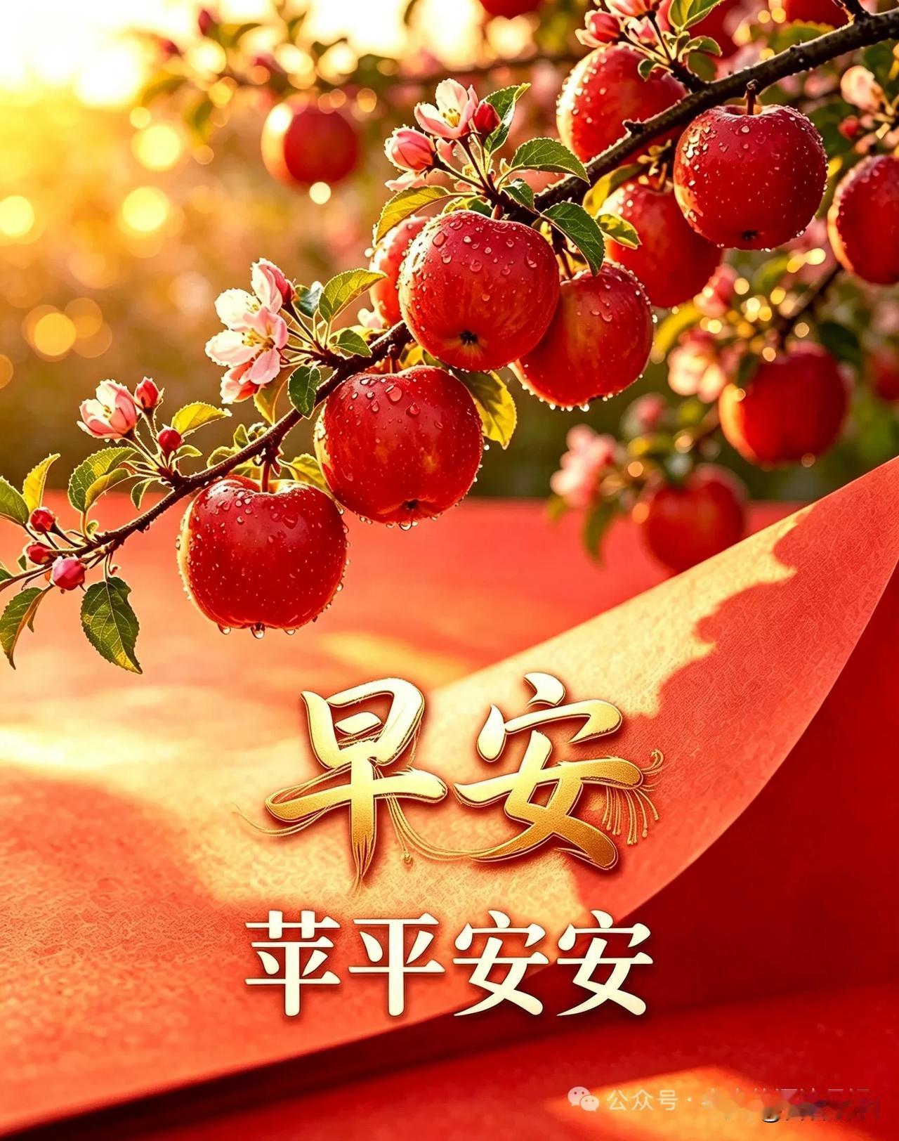 红果沐晨光，愿岁岁苹安，万事吉祥，早安！