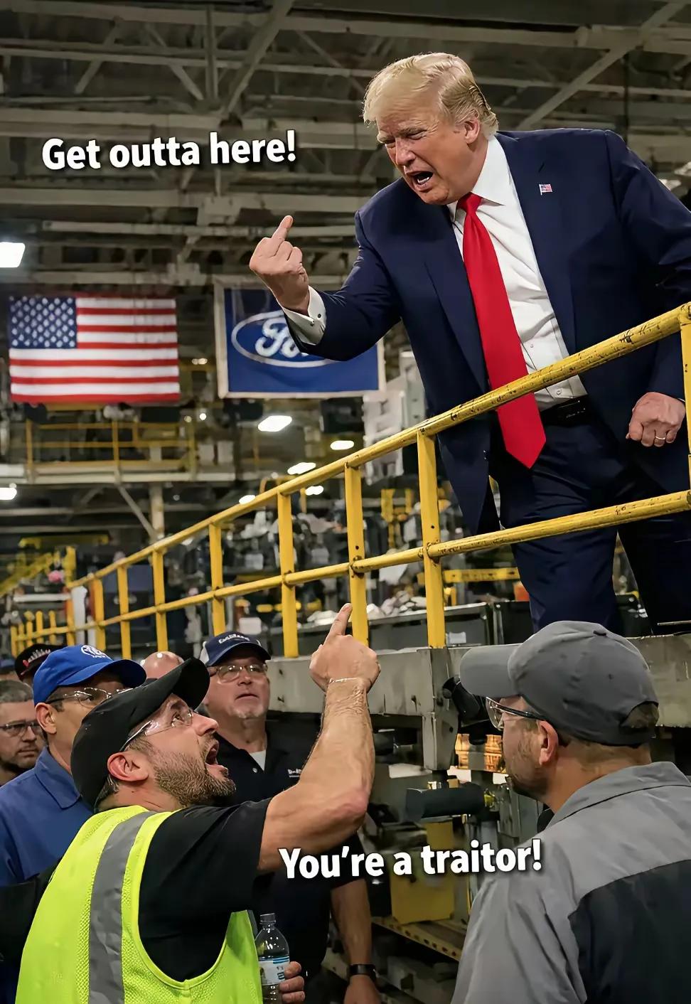 寻衅滋事罪名成立，可惜美国法律没这罪。

这工人真是太胆大妄为，敢用手指指着总统