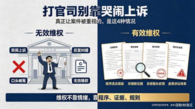 打官司别靠哭闹上诉！真正让法官重视改判的，是这4种情况