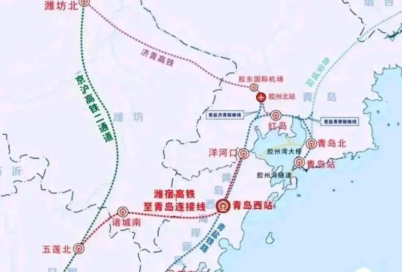 近日，随着洋河口站站区综合楼最后一方混凝土浇筑完成，潍宿高铁至青岛连接线QDLS
