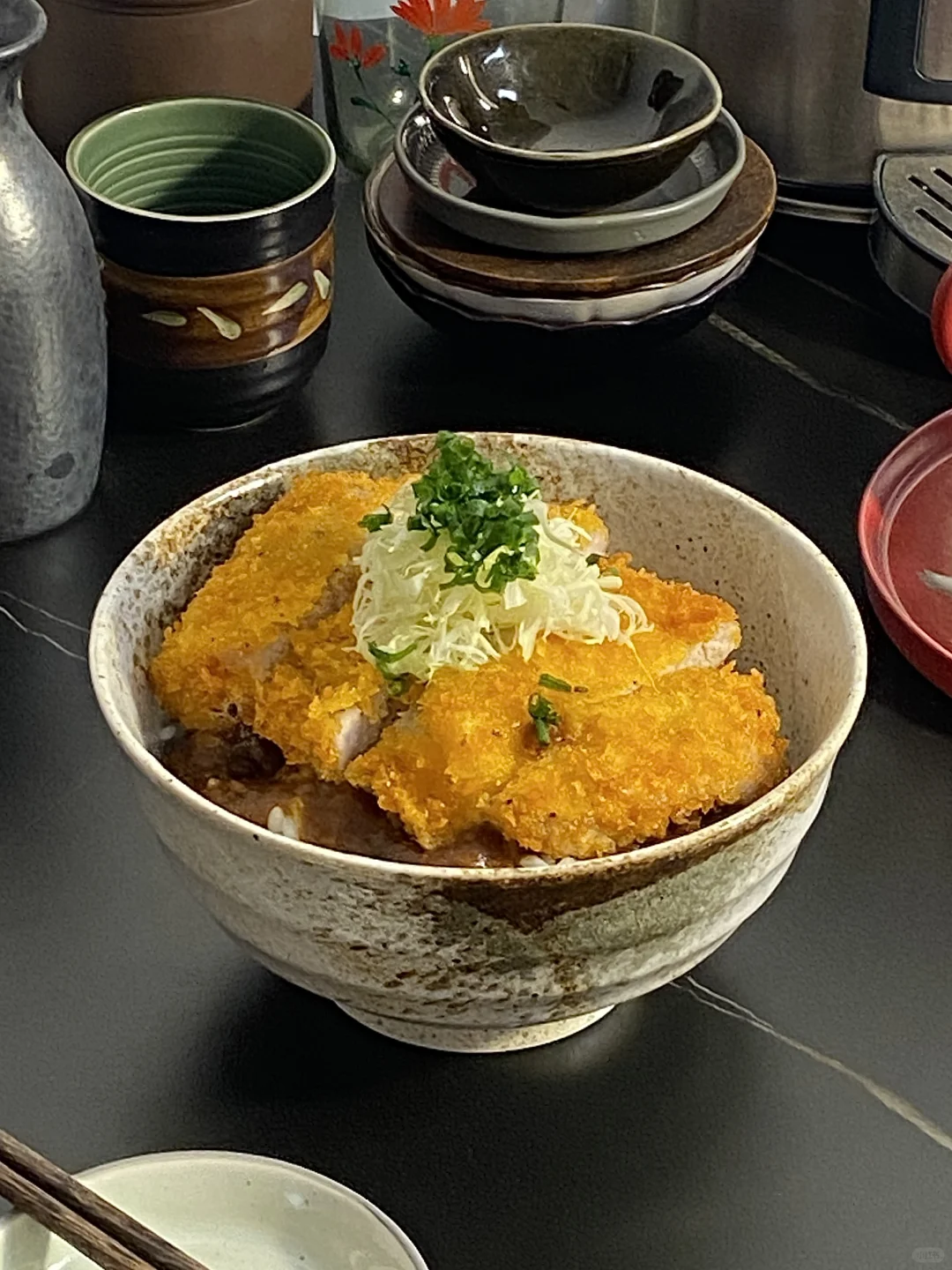咖喱猪排饭开动🥢