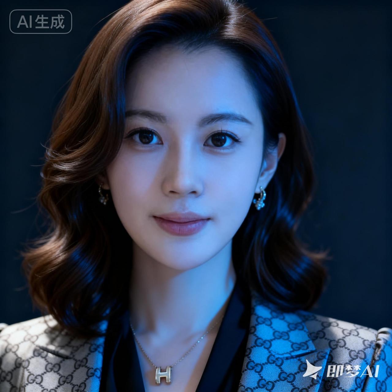 人美，棕色中长发，微卷，大大的眼睛，双眼皮，高鼻梁