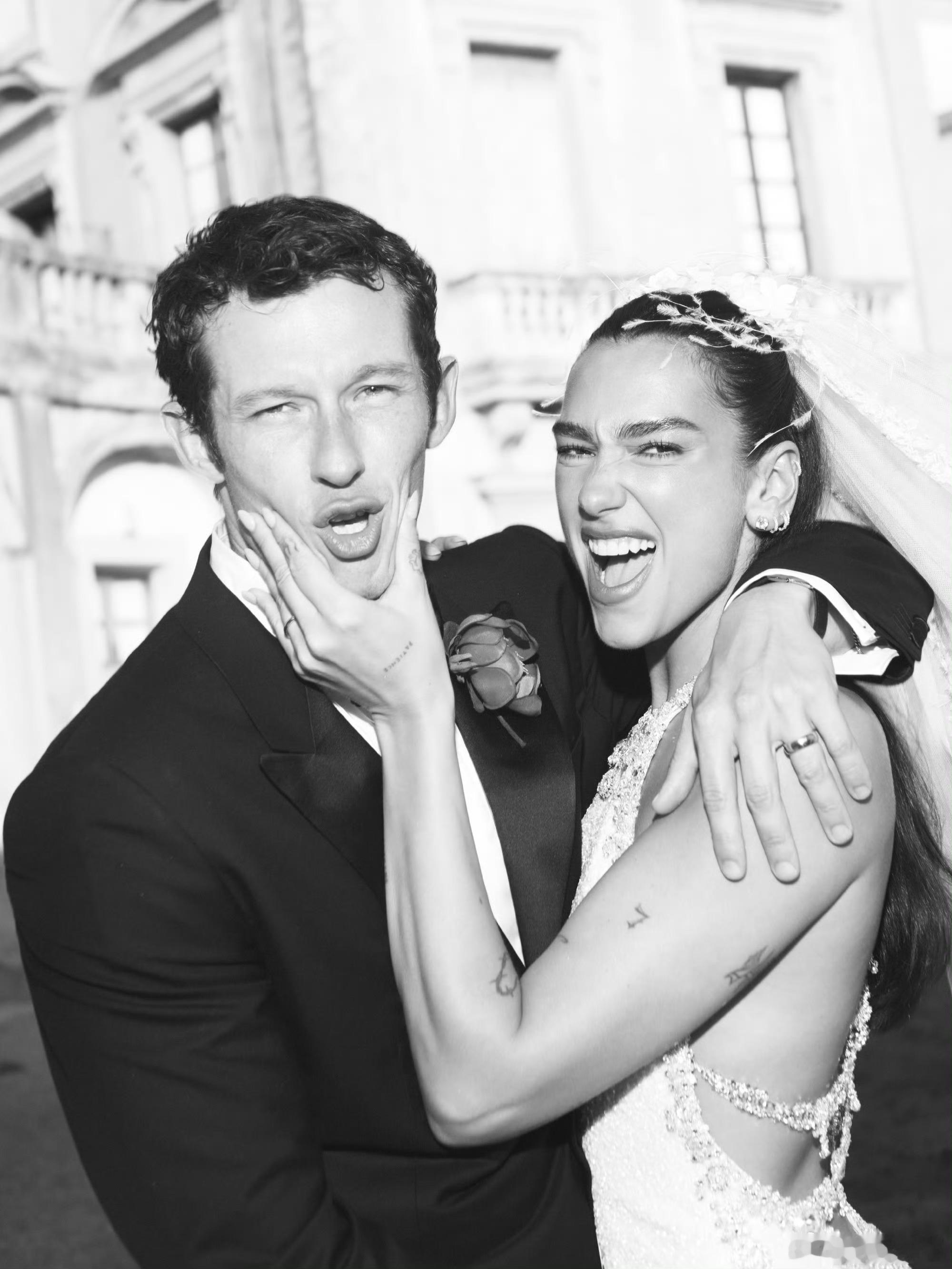 啪姐Dua Lipa和卡哥Callum Turner意大利婚礼大片 
